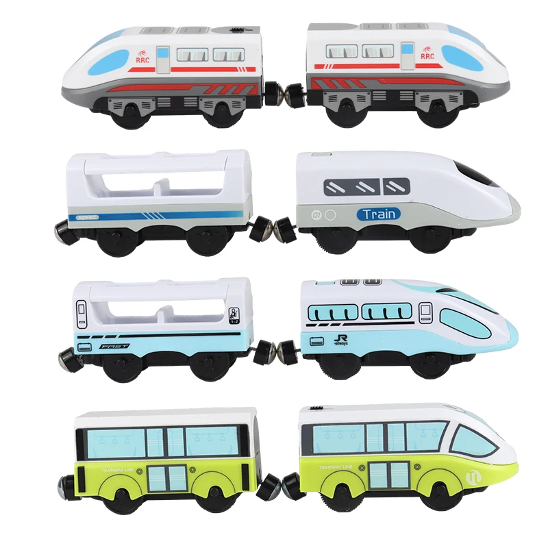 

Magnetic Wooden Train Railway Accessories Track Toys Electric Rail RC Trains Car for Child Children Gift