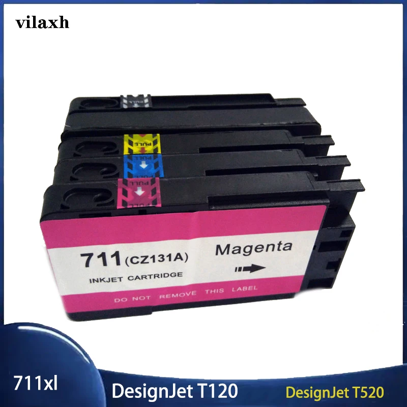 Чернильный картридж Vilaxh 711 711Xl для HP711 сменный принтера HP711XL T520 T120 с чипом cz133a |
