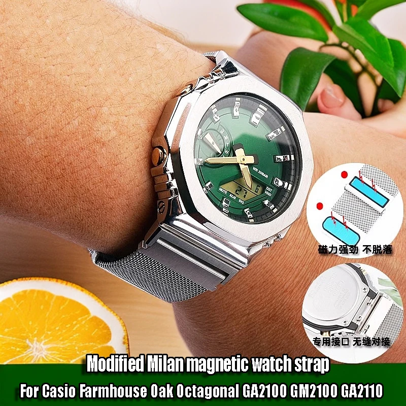 Мужской ремешок GA-2100 для Casio Farmhouse Oak GA2100 GM2100 GA2110 металлический модифицированный
