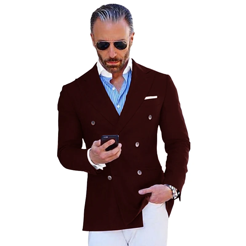 Men's Suit Wedding Groom Tuxedo Men's Blazer Clothes Double Breasted Jacket Formal Business Tops costume homme