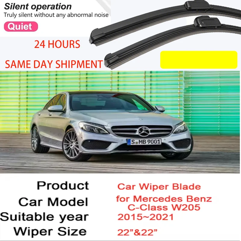 

Для Mercedes Benz C-Class W205 C180 C200 C220 C250 C300 2015 ~ 2021 2020 2019 автомобильные щетки стеклоочистителя переднего стекла резиновые аксессуары