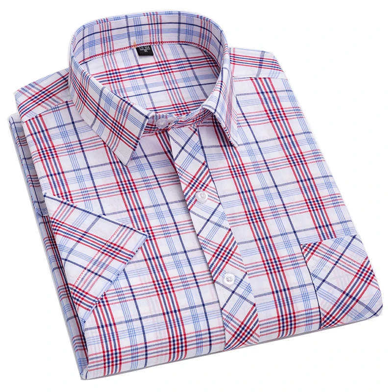 

AOLIWEN Brand Men Casual Long Sleeve Plaid Quality Shirts Men 100% Cotton Comfortable Red Plaid Lapel Slim Shirts Spring 2022