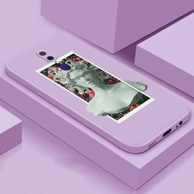 

Case For OPPO F1S F9 F11 F17 Pro soft case TPU silicone case Straight Edge Liquid Sculpturing Figure Case