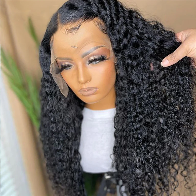

Long Natural Black Loose Wave Curly Synthetic Wig With Baby Hair Lace Front Wig For Women Glueless Pre Plucked Heat Resistant