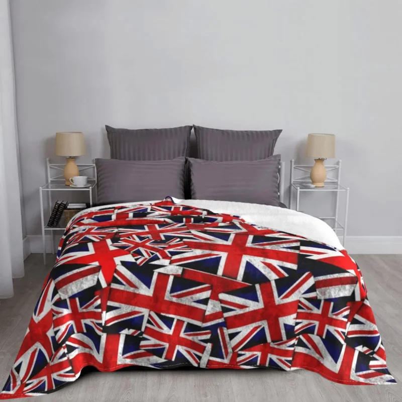 

Union Jack British England UK Flag Blanket Flannel Spring Autumn Multi-function Warm Throw Blankets for Sofa Travel Bedspread