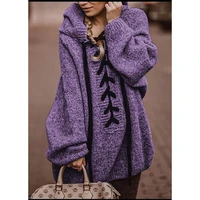 tie rope plus size pullover loose warm thick sweater women sweater fall and winter flat knitted long casual o neck solid