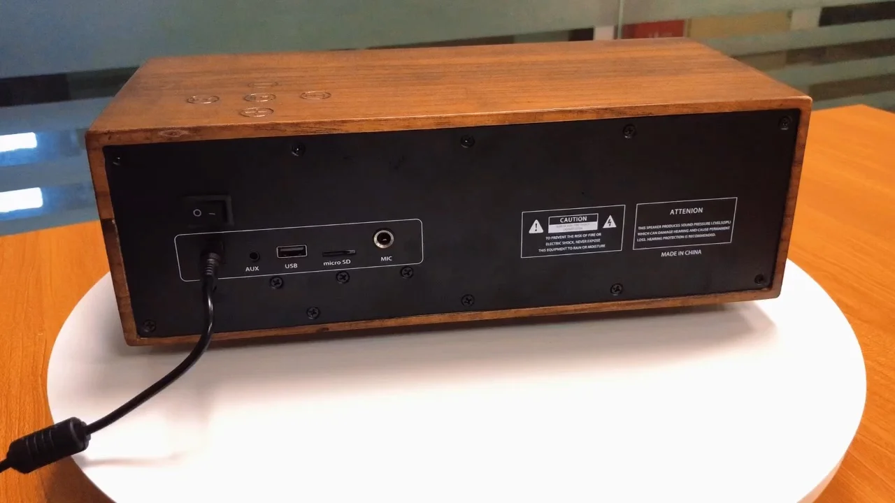 

Professional Subwoofer 40W Surround Sound Home Theater System Wooden Bluetooth Speaker