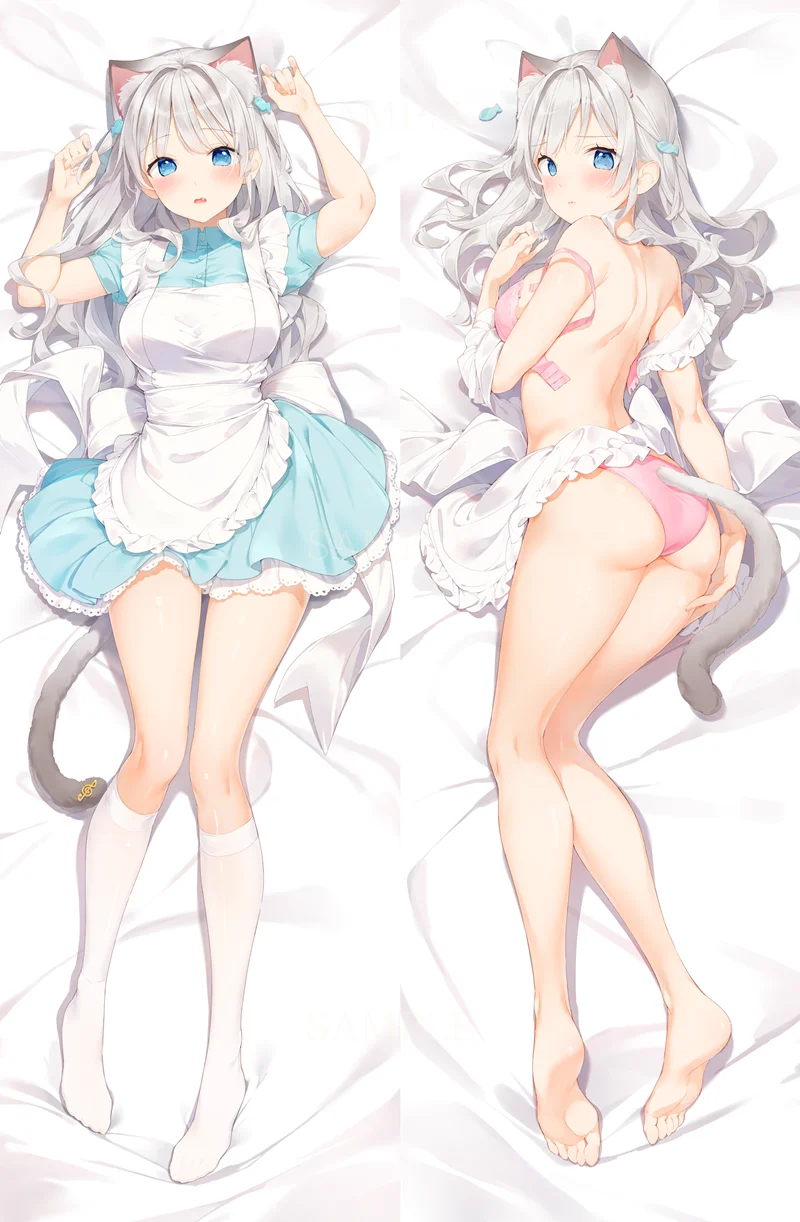 

Двусторонняя наволочка для подушки Dakimakura с кошачьими ушками в стиле аниме
