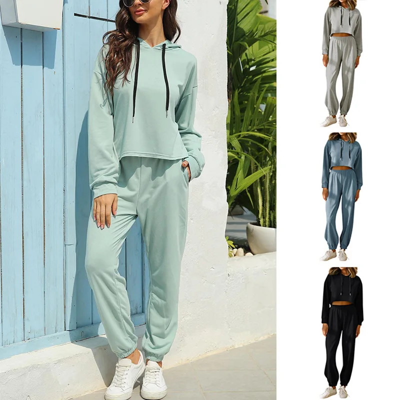 

Women's Tracksuit Hooded Two Piece Set Loose Hoodies Jogger Pants Sets Female 2022 Autumn Casual Lady Sportswear Suit Fashion