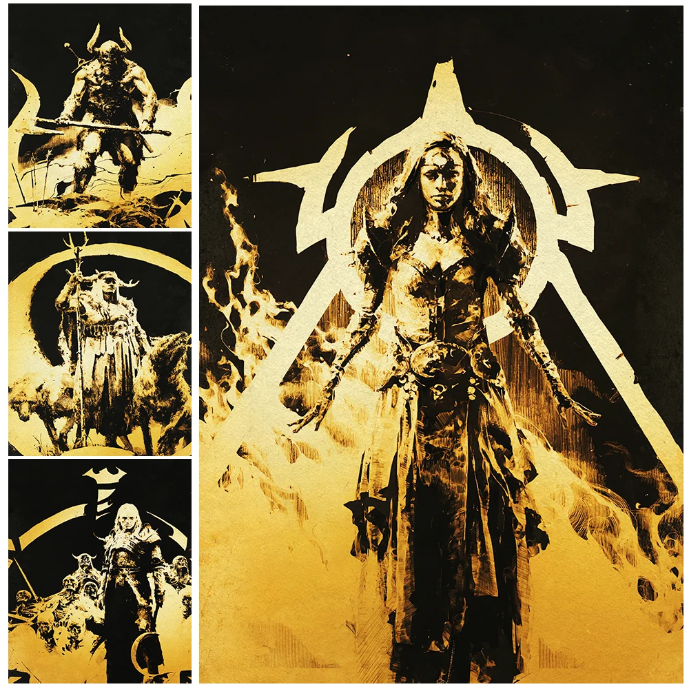 Игра в подземелье Ползания художественный плакат и печать домашний декор варвар