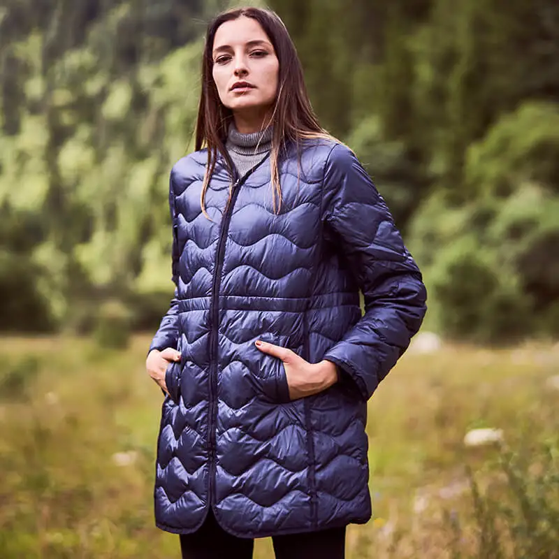 DEODAR Winter Long Women Down Jacket Removable Inner Liner Windproof Waterproof Resistant Warm Surfwear for Climbing and Hiking