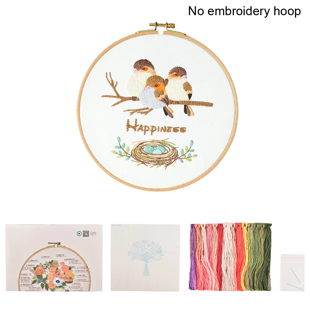 Стартовый набор для вышивания с рисунком птицы нить сделай сам тканевая игла
