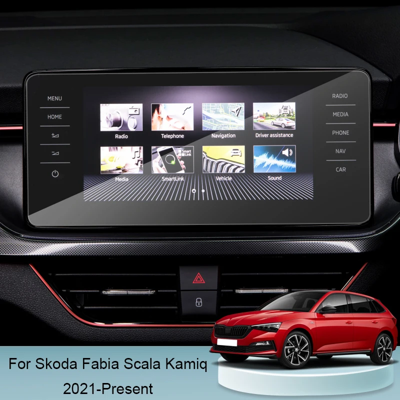 

Car 10.2" Dashboard Film For Skoda Fabia Scala Kamiq 2021-Present 10"GPS Navigation Climate Control Screen Film Glass Accessory