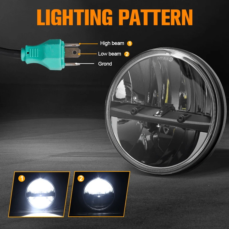 7-дюймовая круглая светодиодная проекционная фара для мотоцикла Harley FLD 2012-2016 Davidson