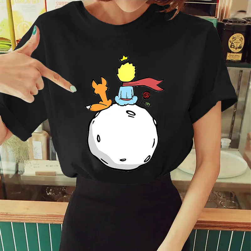 

Hot Spring Summer Little Prince Graphic Women's T-Shirt Little Prince Graphic Tees Vouge Shirts For women O-Neck Short Sleeve