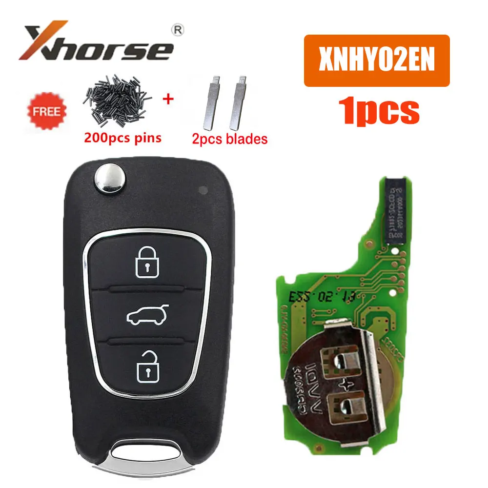 

1pcs Xhose XNHY02EN Universal Wireless Remote Key for HYUNDAI Flip 3 Buttons VVDI Car Remote Key for VVDI Key with Blades Pins