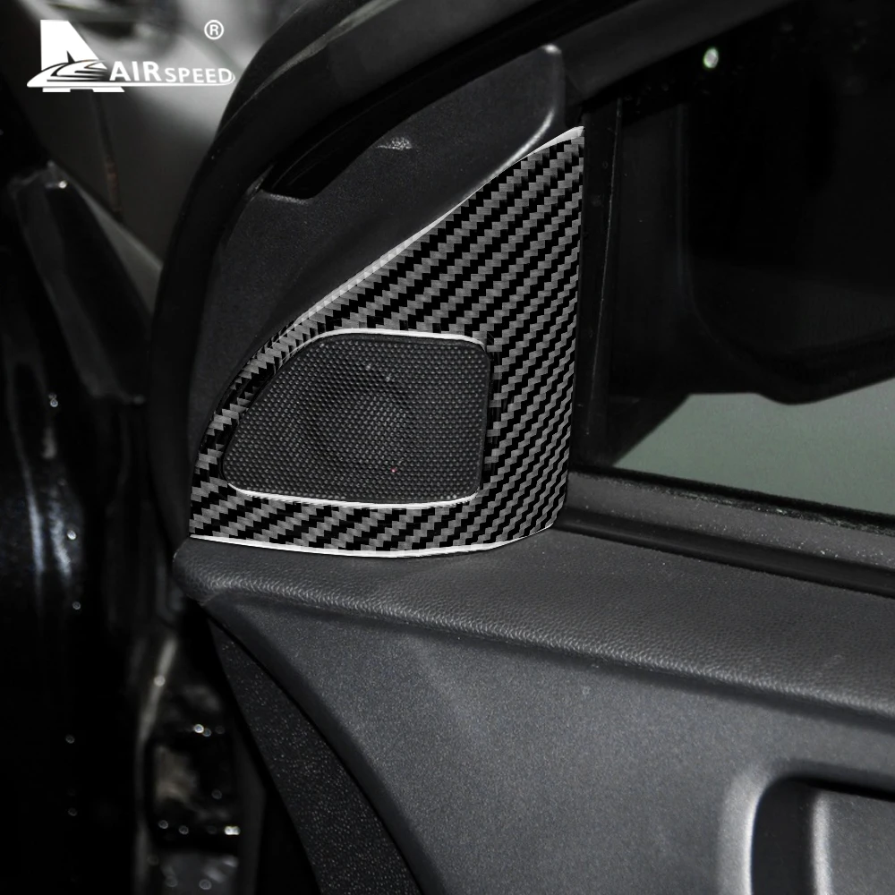 Фото Для Mitsubishi Lancer 2008 2009 2010 2011 2012 2013 2014 2015, настоящая мягкая внутренняя отделка из углеродного волокна, наклейка на боковую дверь автомобиля, динамик №2