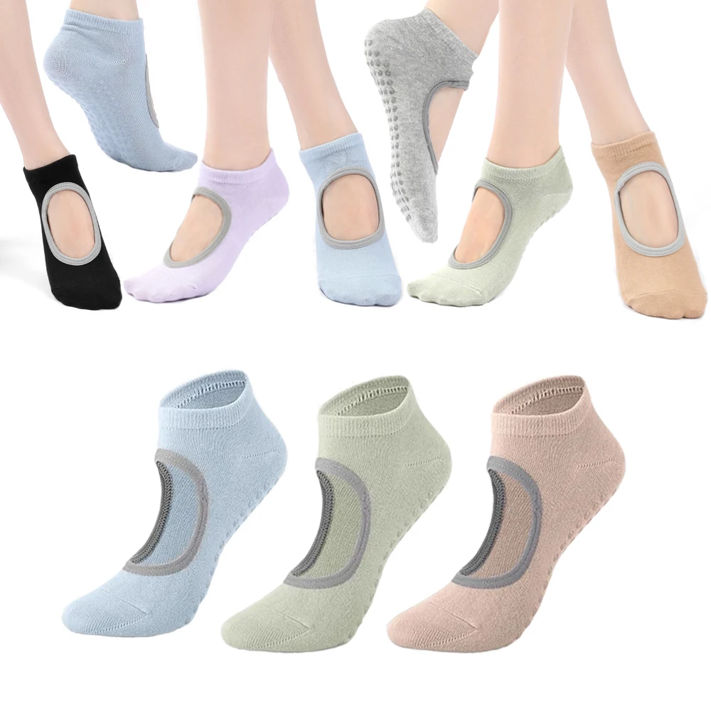 

Женские нескользящие носки для йоги, хлопковые носки с завязками, идеально подходят для пилатеса, балетных танцев, тренировок