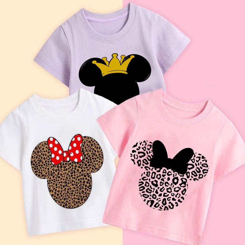 

Disfraz Encanto Disney Cartoon Minnie Mouse Avatar Pattern T-shirt Fashion Summer 2 3 4 5 6 7 8 9 Age Baby Girl Clothes Tees Top