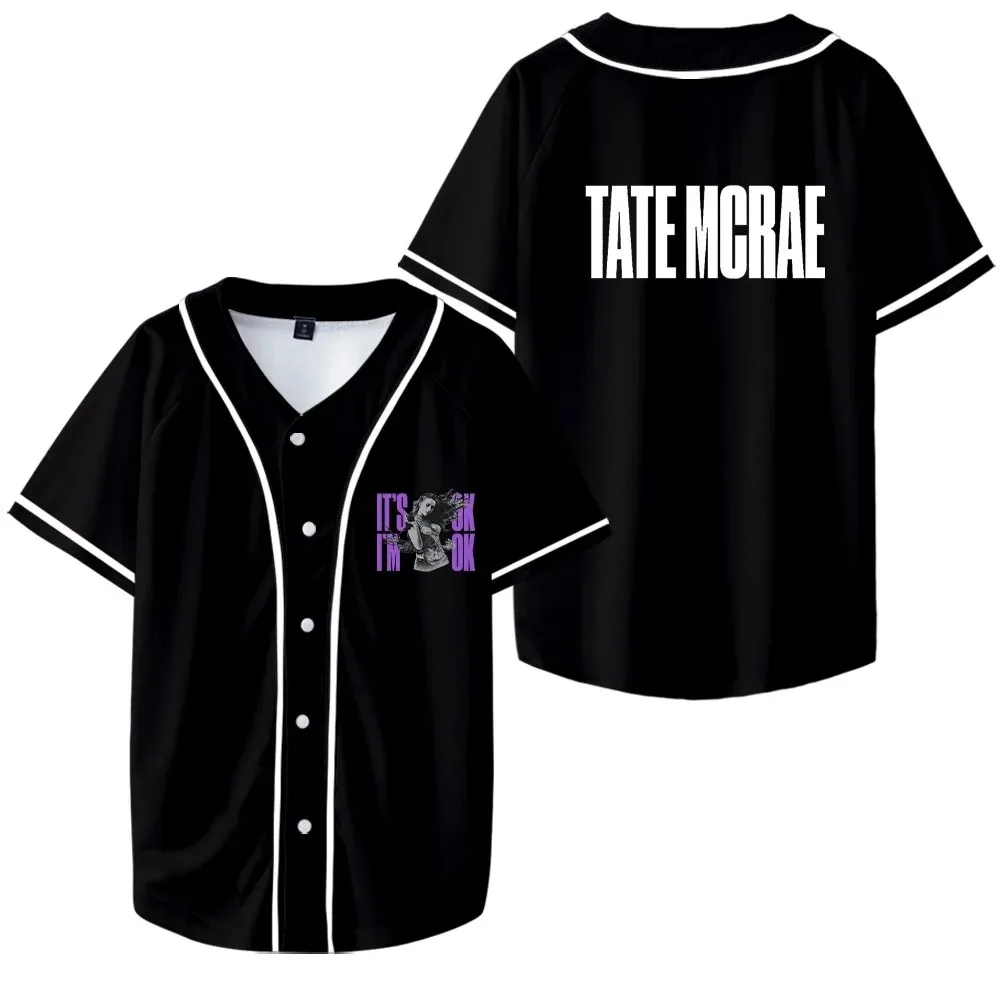 Tate McRae It's ok I'm Джерси 2024 мужская и женская повседневная модная бейсбольная