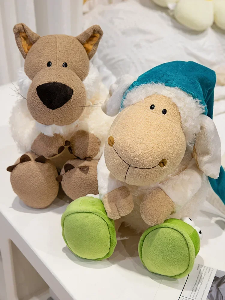 Спящая овца и волк в овечьей ткани Цветочная Вовчья кожа Овец Dou Сонная овечья