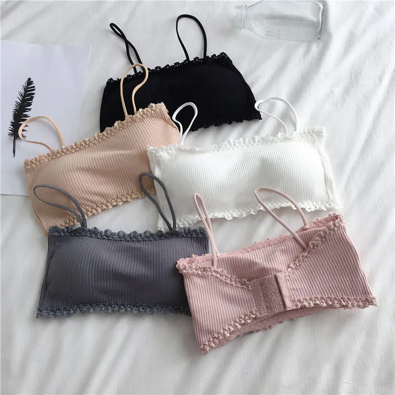 

New Teen Girls Bra Lace Girls Wrapped Chest Underwear Comfortable Puberty Teenage Training Bras Tube Top Teens Bras Lingerie