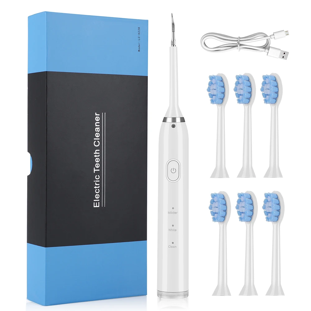 

Electric Toothbrush Rechargeable Sonic Teeth whitening Cleaning Toothbrush With 6 Tooth Brush Head 1 Scaler Head Oral Care Tools