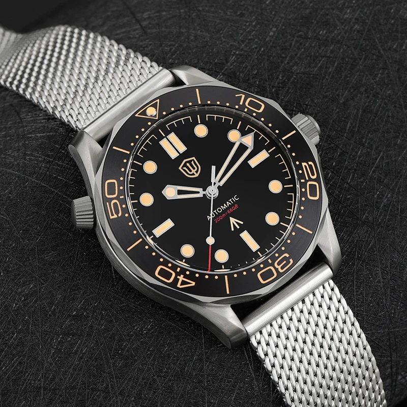 Фото Watchdives WD007 V3 007 NTTD Черные механические часы NH35/NH38 Наручные часы с сапфировым стеклом Светящиеся титановые автоматические часы №3