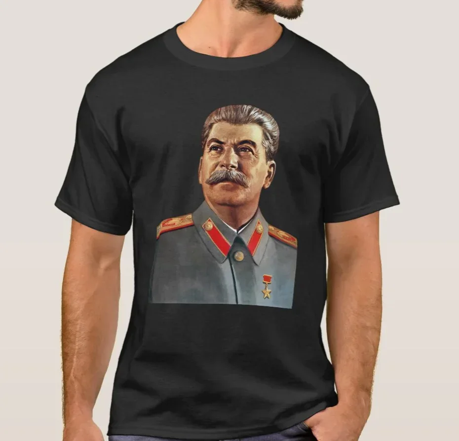 Россия СССР коммунистический лидер Джозеф Сталина портретная футболка из 100%