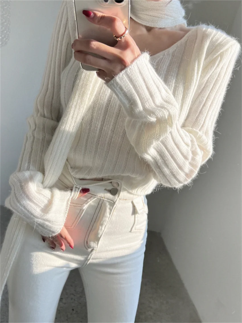 Теплые свитера Alien Kitty вязаная одежда шикарные женские повседневные Пуловеры с