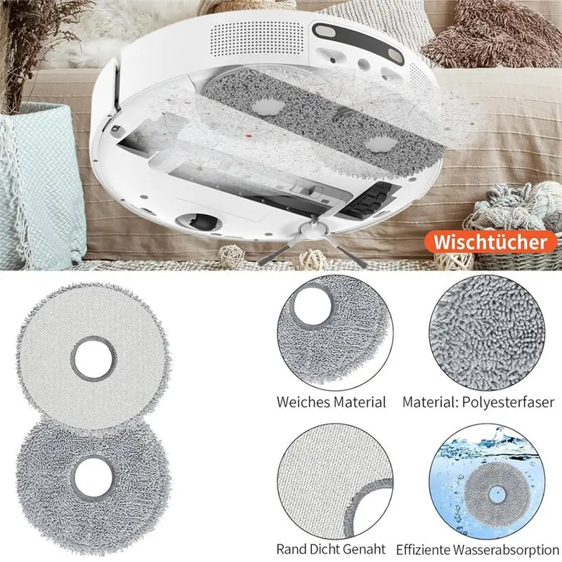 Фото Аксессуары BABZ для Dreame L10s Ultra / L10 Ultra: Сменные основные и боковые щетки, HEPA-фильтры, салфетки для влажной уборки, мешки для сбора пыли №4