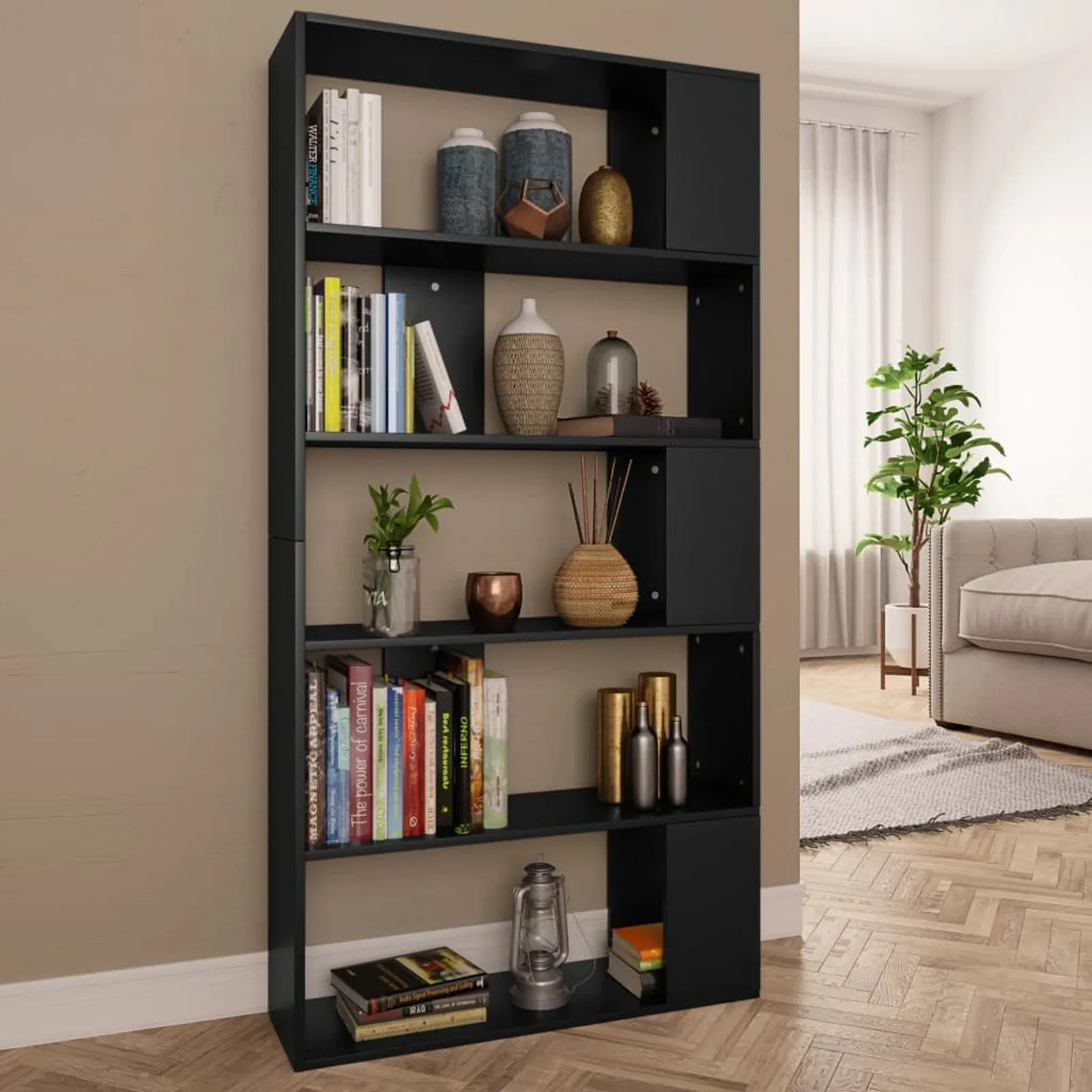 

Book Cabinet/Room Divider Black 31.5"x9.4"x62.6" Chipboard