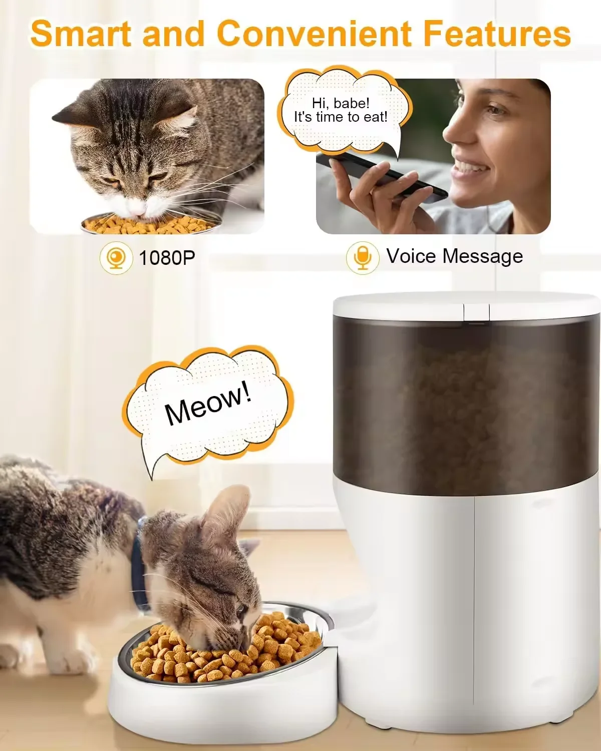 2024 Новая умная видеокормушка для домашних животных мобильный удаленный