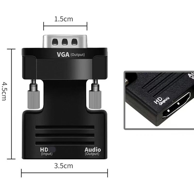 HDMI-совместимый преобразователь VGA с аудиокабелем 3 5 мм для PS4 ПК ноутбуков