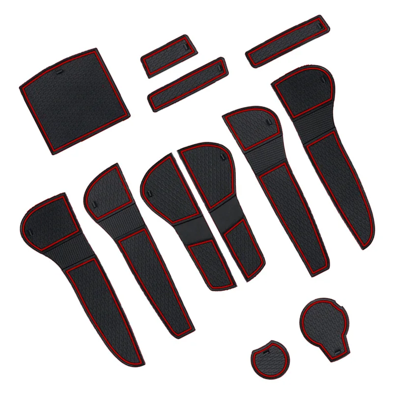 

12Pcs/Set Rubber Car Interior Non-Slip Gate Slot Cup Mat Kit Fit for Audi A4 B8 RS4 S4 2008 2009 2010 2011 2012 2013 2014 2015
