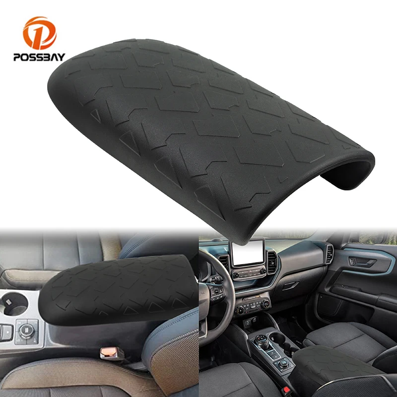 

Car Center Armrest Console Cover Black Interior Mouldings Pad Waterproof Protective Cushion for Ford Bronco Sports 2021 2022