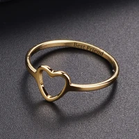 milangirl new fashion silver gold color 1pcs heart ring for women girls valentines banquet party gift jewelry