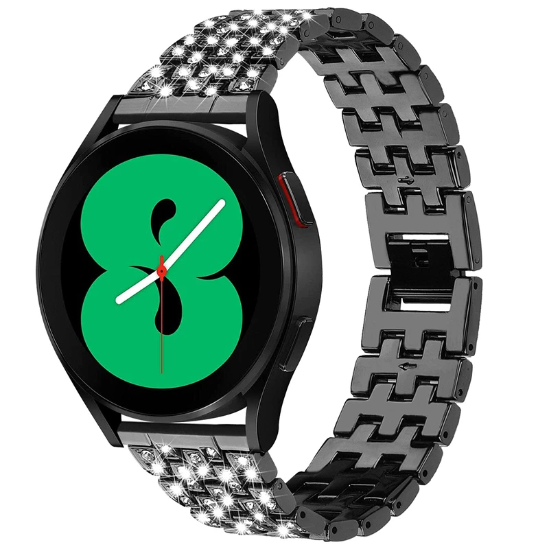 

Ремешок металлический для Samsung Galaxy Watch 4 Classic, браслет со стразами для Active 2 44 мм 40 мм 3 41/45 мм, 20 мм 22 мм