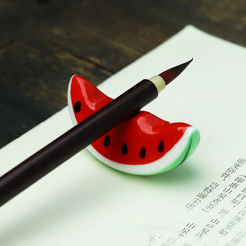 Mini Cute Animal Paint Brush Pen Rest Ceramic Ornaments Chinese Calligraphy Writing Pen Holder Craft Pen Pillow NEW images - 6