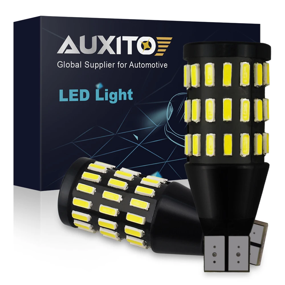 

AUXITO 2PCS T15 T16 LED Backup Reverse Light Bulb 72 SMD 4014 Chip Super Bright 921 912 W16W LED Canbus Error Free Signal Lamp