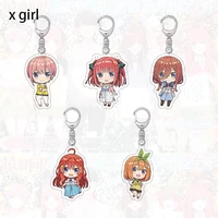 the quintessential quintuplets anime keychain acrylic transparent bag car pendant 60mm childrens gifts fan collection