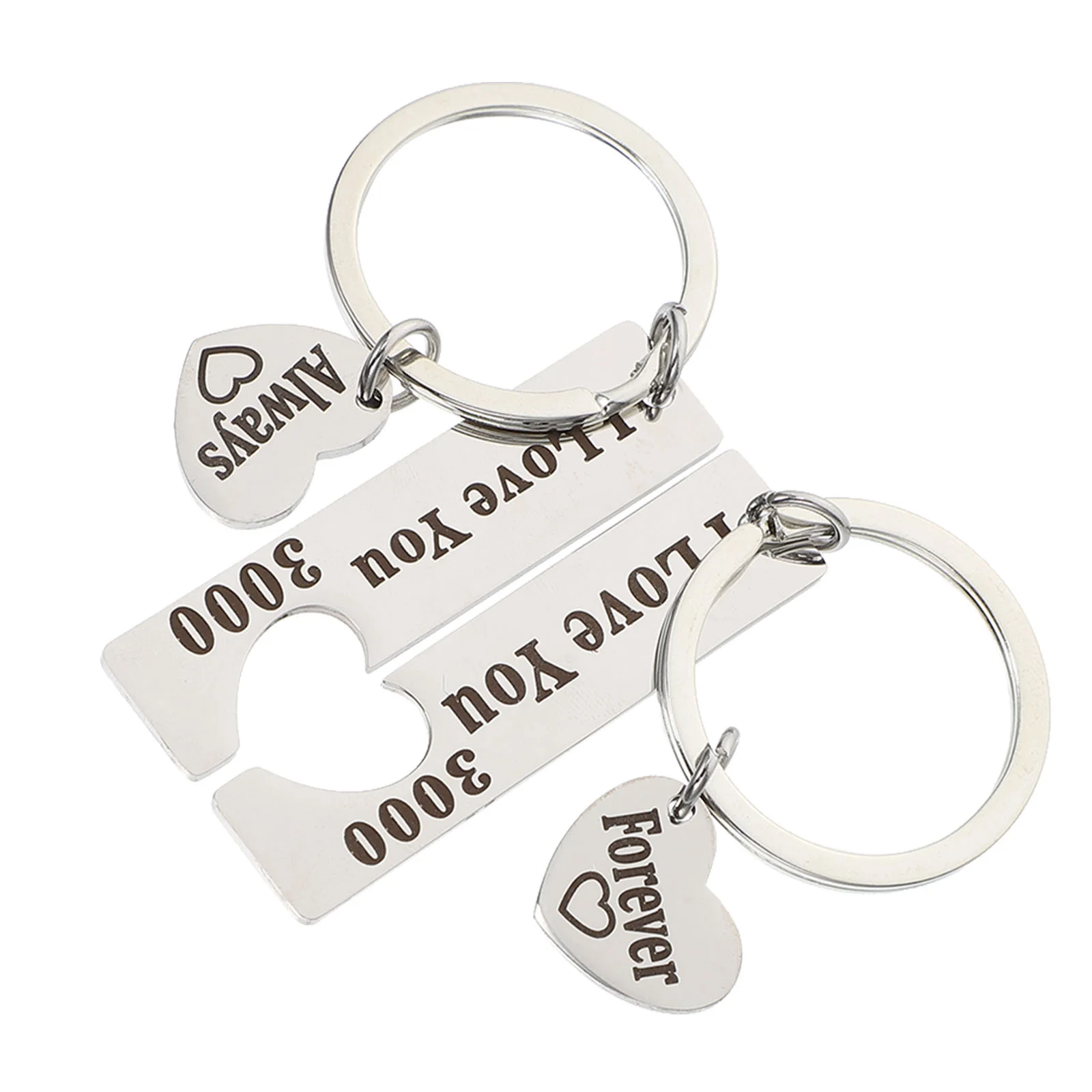 

2 Pcs Couple Key Ring Wedding Sets Women Valentines Day Keychain Boyfriends Gifts Couple Keychain Stainless Steel Cute Keychains