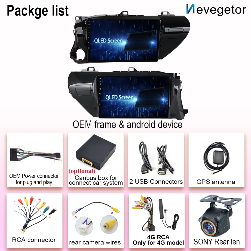 Автомобильный DVD для Toyota Hilux Pick Up AN120 2015-2020 Android13 Радио Стерео Мультимедийный плеер