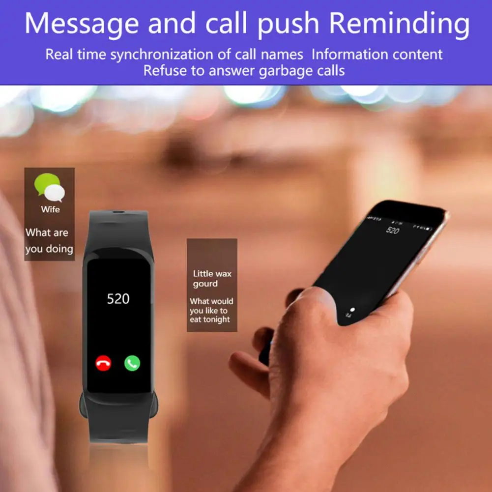 Умные часы H6 унисекс совместимые с Bluetooth браслет измерением артериального