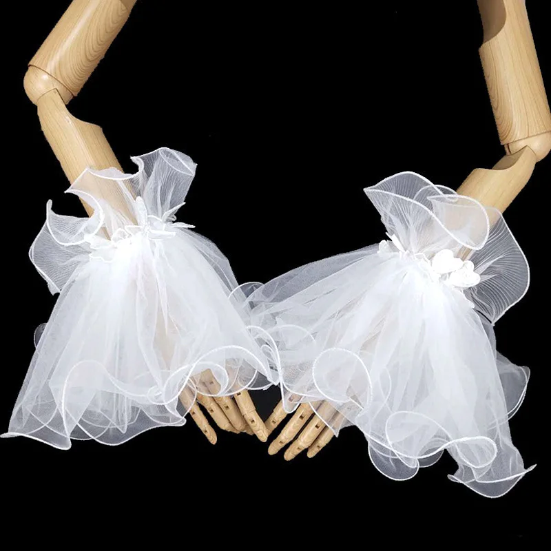 

Женские готические кружевные Сетчатые эластичные манжеты из рога с оборками Съемные накладные рукава для свадебной вечеринки декоративные наручные грелки от солнца