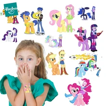 Hasbro My Little Pony-pegatinas de tatuajes temporales para niñas, accesorios de Anime, juguete para niños, regalos de fiesta de cumpleaños impermeables