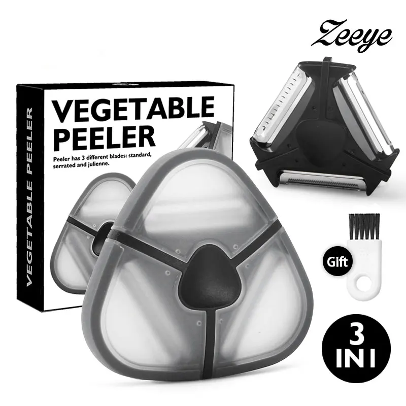 

Multifunctional Peeling Knife Stainless Steel Melon Planer Creative Household Peeling Knife Three-in-one Peeler Kitchen Grater