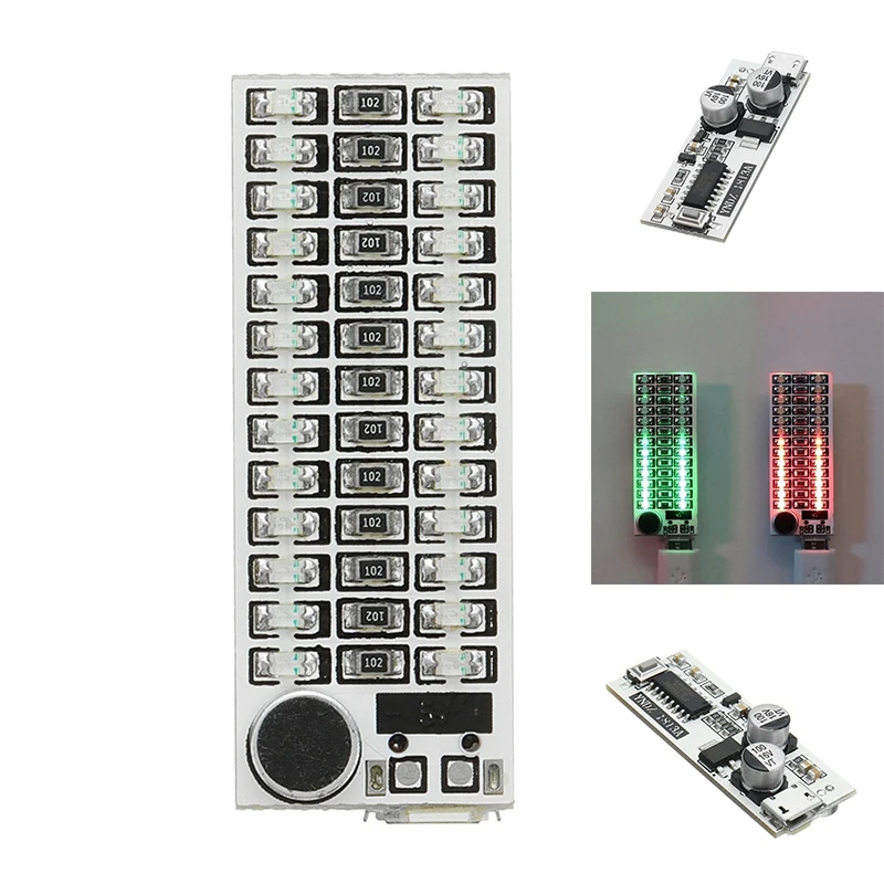 

2X13 USB Мини Голосовое управление Музыка Аудио спектр Вспышка индикатор уровня громкости светодиодный дисплей модуль