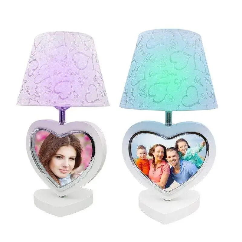 

Бесплатная доставка, 1 шт., сублимационные заготовки, настольные лампы в форме сердца на заказ для украшения дома, свадьбы, дня рождения