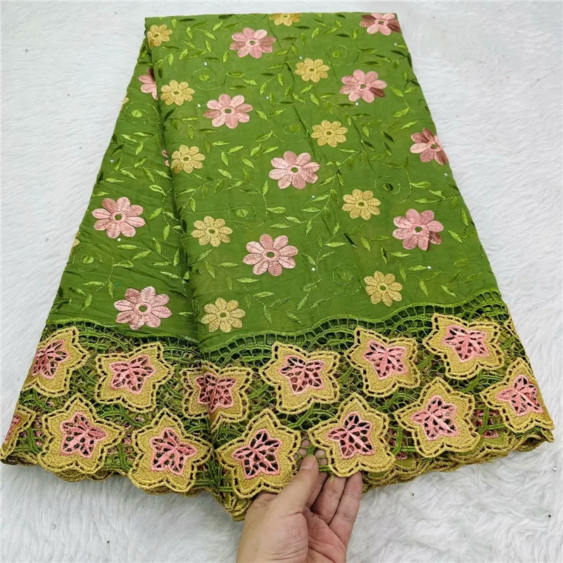 

5 ярдов, швейцарская вуаль, кружевная ткань, тяжелая вышивка бисером, Африканский высококачественный 100% хлопок с бриллиантами, популярный Дубайский стиль WQ10904